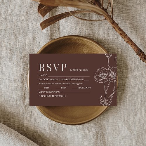 Minimalist Boho Terracotta Wedding RSVP Enclosure Card
