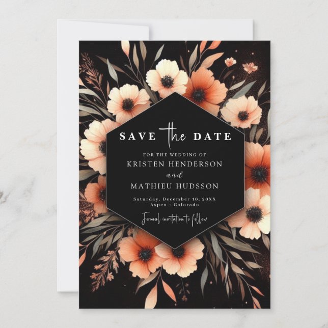Minimalist Boho Terracotta Wedding Save The Date (Front)