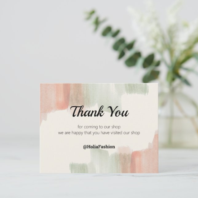 Minimalist Boho Thank You Postcard (Standing Front)