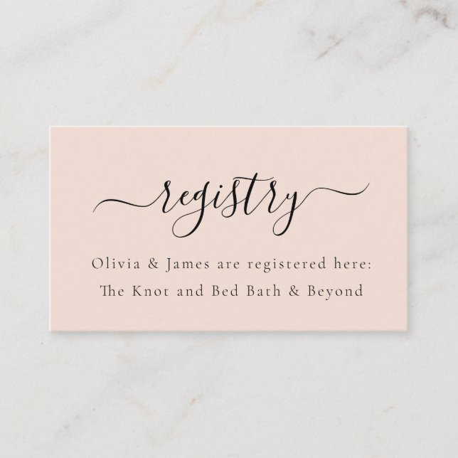 Minimalist Boho Wedding Shower Gift Registry Enclosure Card (Front)
