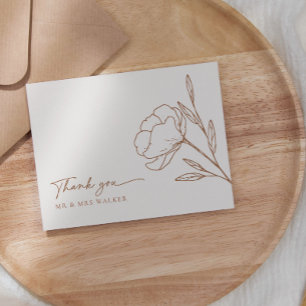 Minimalist Boho Wedding Thank You Card Flat HADLEY