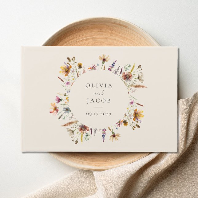 Minimalist Boho Wildflower Floral Wedding Guest Book (Creator Uploaded)