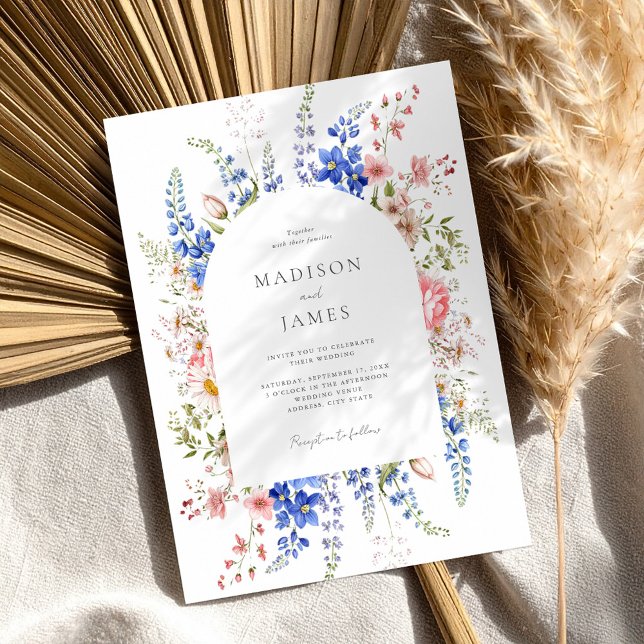 Minimalist Boho Wildflower Floral Wedding Invitation (Creator Uploaded)