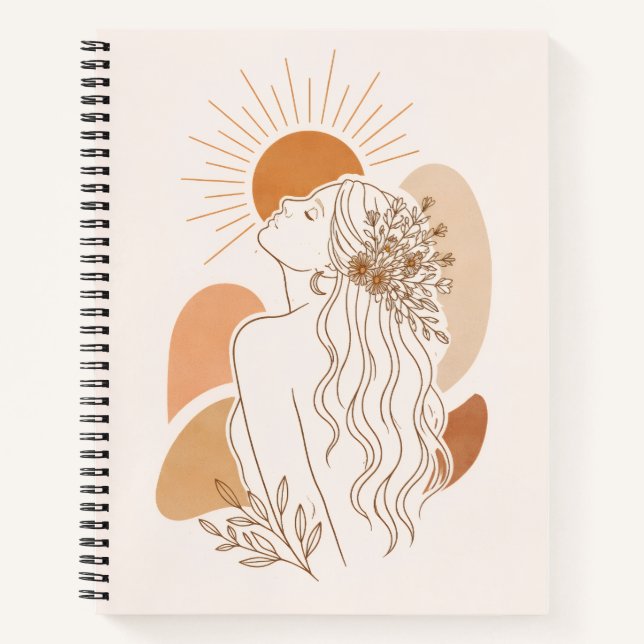 Minimalist Boho Woman Art Notebook (Front)