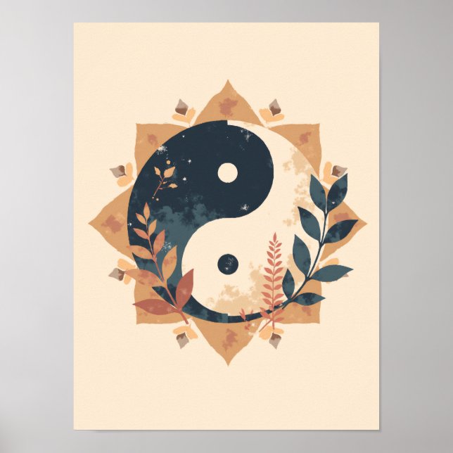 Minimalist Boho Yin-Yang Wall Art (Front)