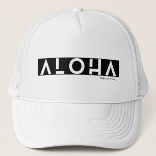 Minimalist Bold Aloha State of Mind Graphic Unisex Trucker Hat