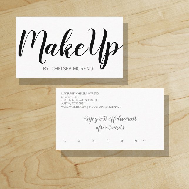 Minimalist Bold Beauty Loyalty Discount Card ("Everyday is abundantly beautiful." 
Sincerely Best Wishes from Lucky Design World)