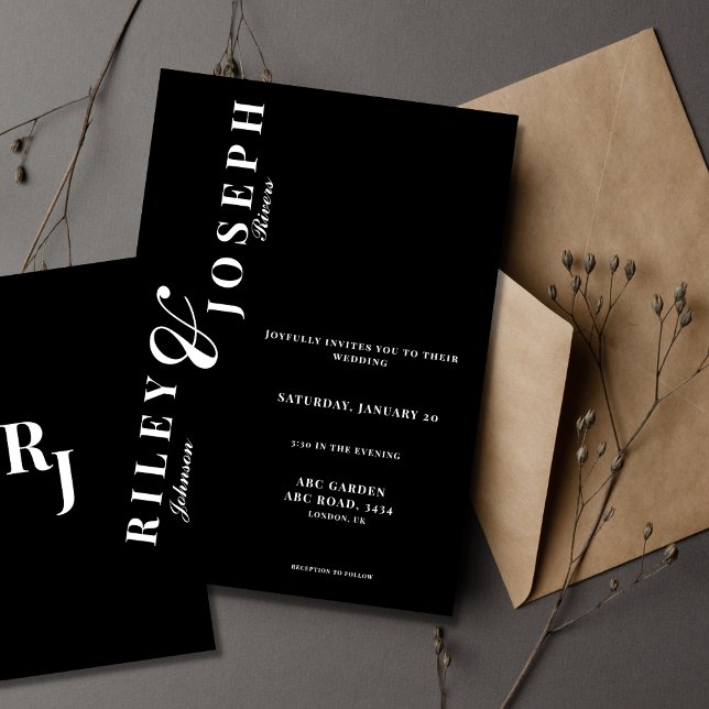 Minimalist bold black and white modern invitation (Creator Uploaded)