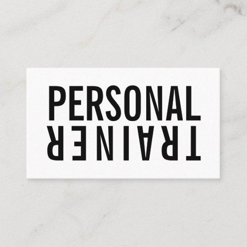 Minimalist bold black and white personal trainer business card