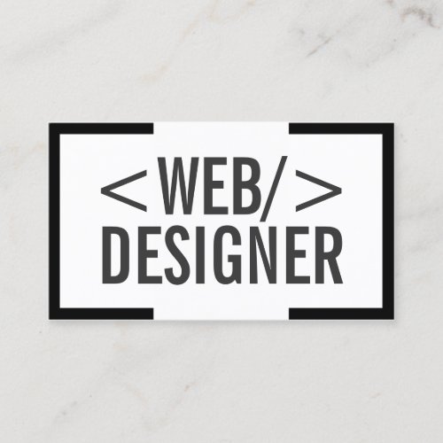 Bold Black Border Web Design Business Card