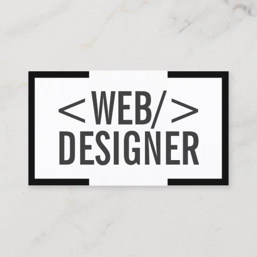 Customizable Bold Black Border Web Design Business Card