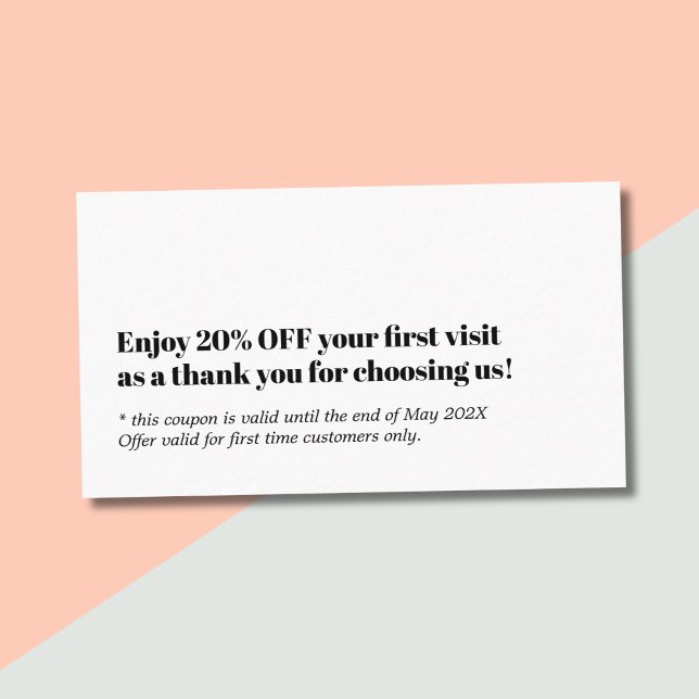 Minimalist Bold Black White Bold Salon Coupon (Creator Uploaded)