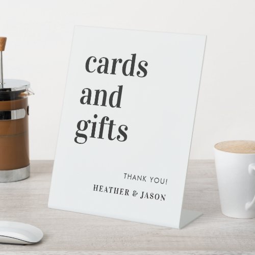 Minimalist Bold Cards and Gifts Reception Pedestal Sign