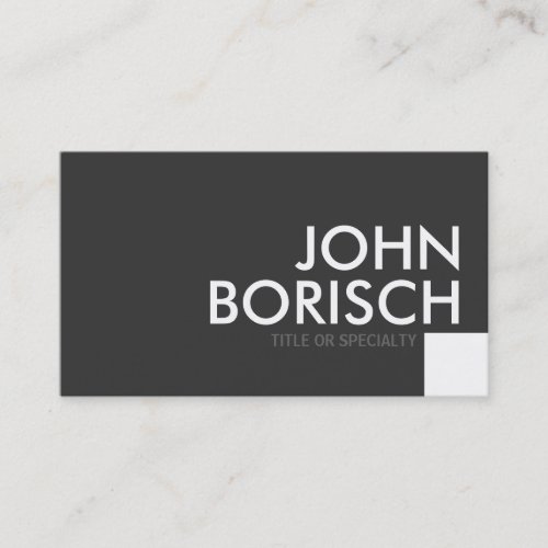 Minimalist Bold Contrast Grey White Business Card