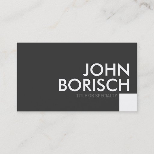 Customizable Minimalist Bold Contrast Grey White Business Card