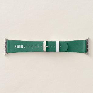 Minimalist bold custom text green apple watch band