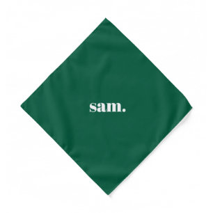 Minimalist bold custom text green bandana