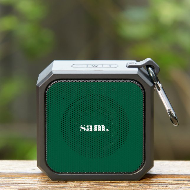 Minimalist bold custom text green bluetooth speaker (Insitu(Outdoor))
