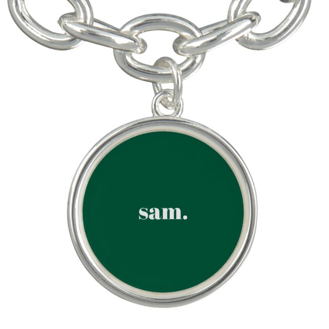 Minimalist bold custom text green bracelet (Design)