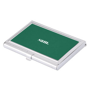 Minimalist bold custom text green business card case
