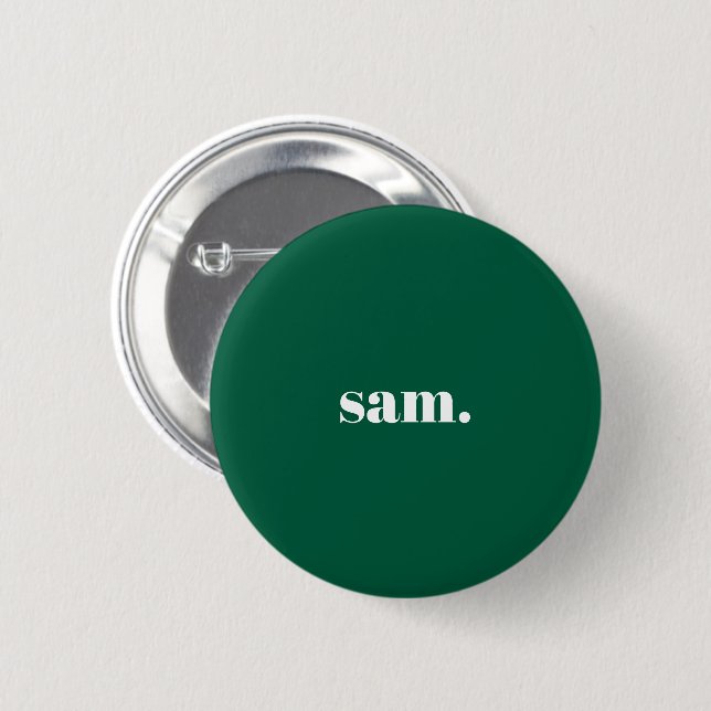 Minimalist bold custom text green button (Front & Back)