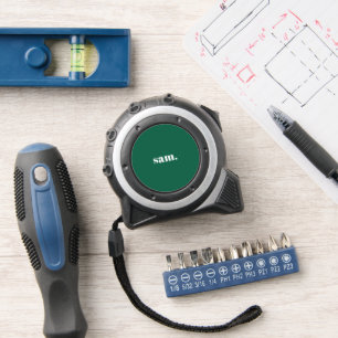 Minimalist bold custom text green tape measure