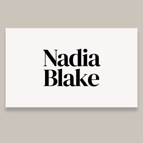 Minimalist Bold Editorial Style QR Code White Business Card