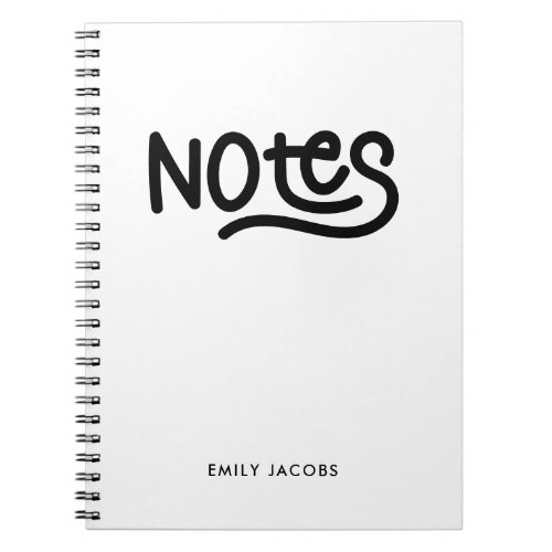 Minimalist Bold Handwriting Notes Typography Notebook