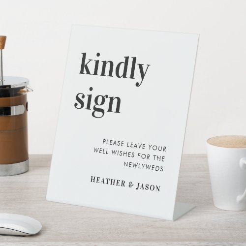 Minimalist Bold Kindly Sign Wedding Guestbook Sign