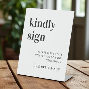 Minimalist Bold Kindly Sign Wedding Guestbook Sign