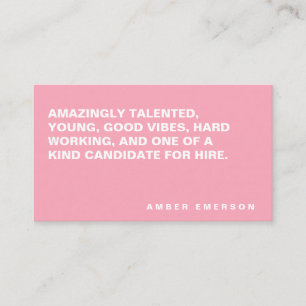 Minimalist Bold Large Quote Business Card