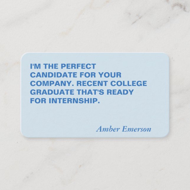 Minimalist Bold Large Quote Business Card (Front)