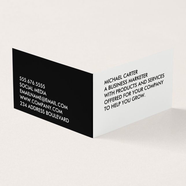 Minimalist Bold Large Text Business Card (Outside)