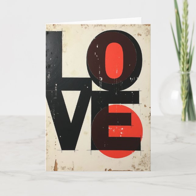 Minimalist Bold Love Greeting Card (Front)