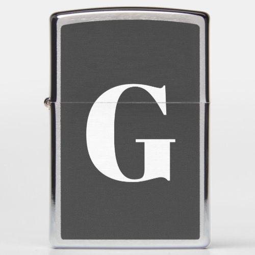 Minimalist Bold Monogram in Black and White  Zippo Lighter
