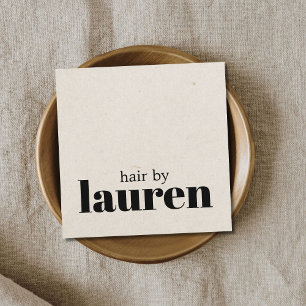 Minimalist Bold Natural Black Hair Salon Square Business Card