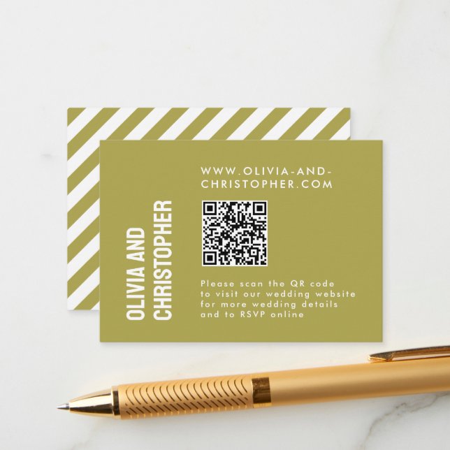 Minimalist Bold Online RSVP QR code  Enclosure Card (Front/Back In Situ)