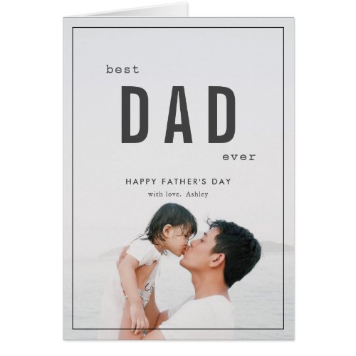 Minimalist Bold Photo Fathers Day Card