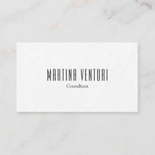 Minimalist Bold Professional Plain Black White Business Card