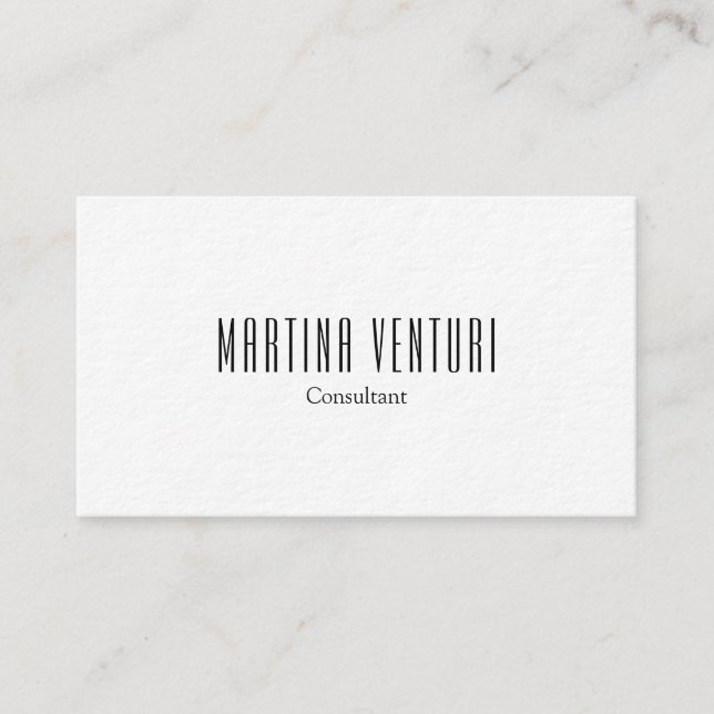 Minimalist Bold Professional Plain Black White Business Card (Front)