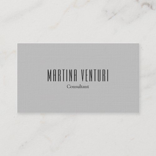 Minimalist Bold Professional Plain Silver Grey Business Card