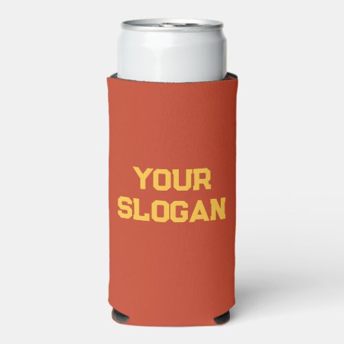 Minimalist Bold Red and Yellow Colors Personalized Seltzer Can Cooler