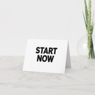 Minimalist bold start now text thank you card