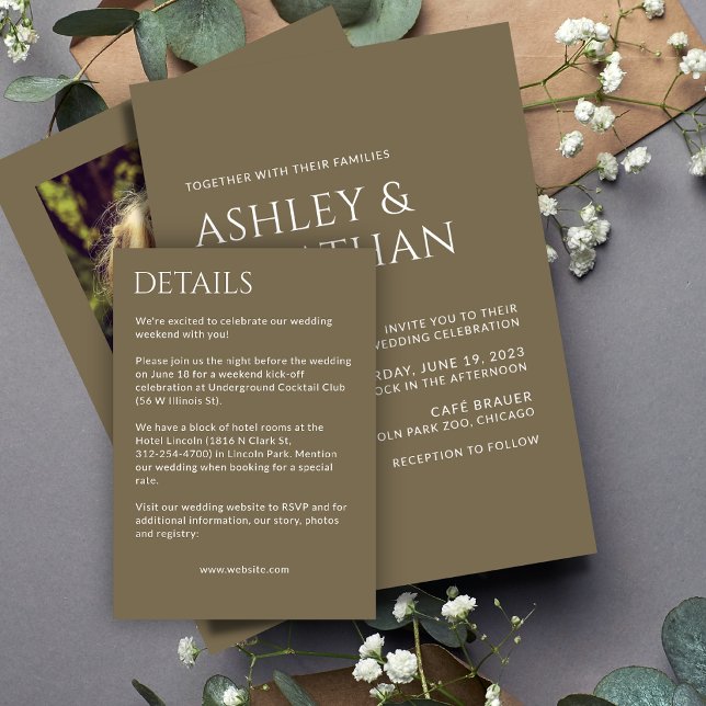 Minimalist Bold Text Highlights Wedding Enclosure Card (Creator Uploaded)