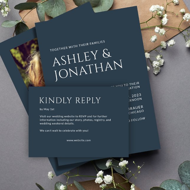 Minimalist Bold Text Highlights Wedding RSVP Card (Creator Uploaded)
