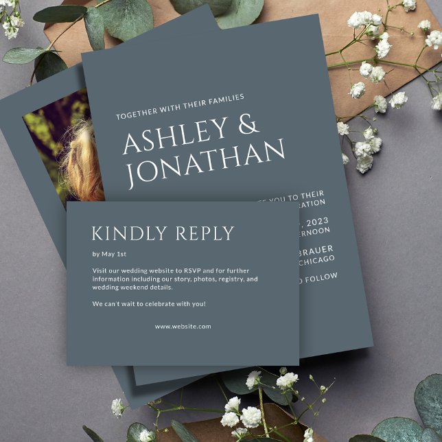 Minimalist Bold Text Highlights Wedding RSVP Card (Creator Uploaded)