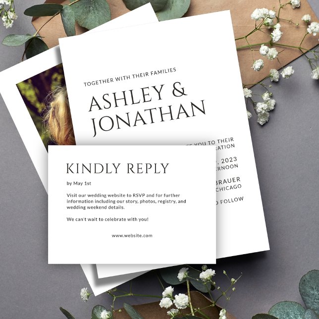 Minimalist Bold Text Highlights Wedding RSVP Card (Creator Uploaded)