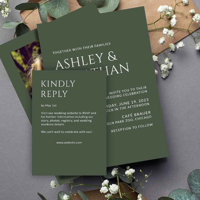 Minimalist Bold Text Highlights Wedding RSVP Card (Creator Uploaded)