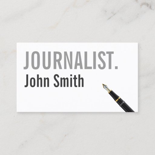 Customizable Simple Cream Typography Journalist Business Card
