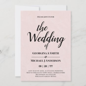 Minimalist BOLD TYPOGRAPHY Wedding Invitations
